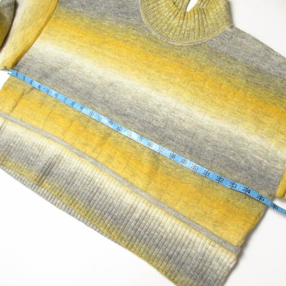 Anthropologie Pilcro Cropped Mock-Neck Sweater - Yellow Gray Ombre - Large - Picture 7 of 10